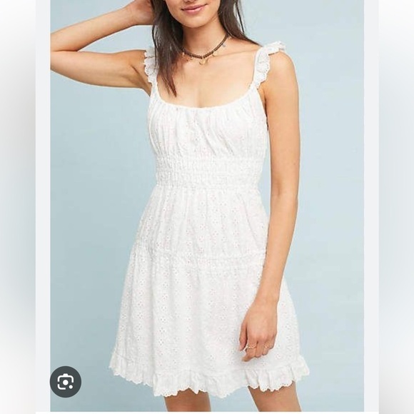 NWT Anthropologie Capulet White Eyelet Embroidered Sundress L Petite - Picture 1 of 12